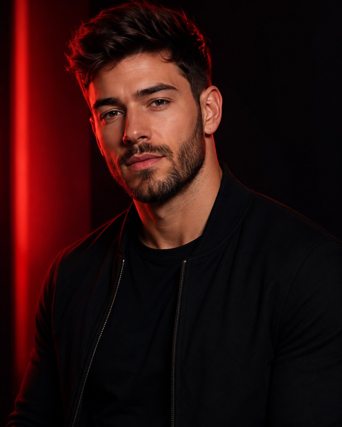 Good looking younger man in black clothing